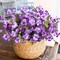 Fake Hibiscus Artificial Flowers for Outdoors Spring Summer Decoration, 6 Bundles Silk Purple Hibiscus Flowers Bouquet